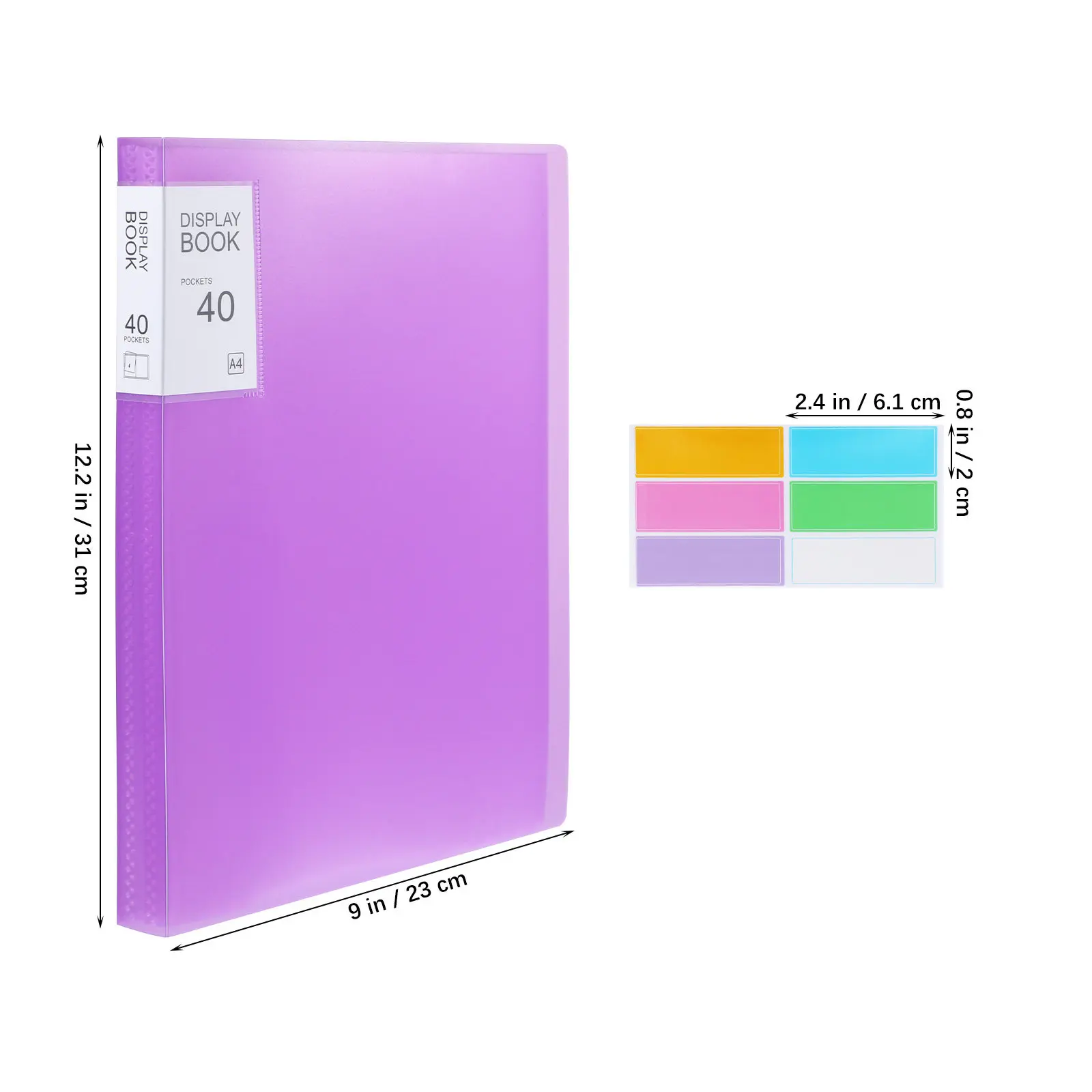 5Pcs 디스플레이 폴더 A4 플라스틱 포트폴리오 바인더 40 포켓 문서 정리 스티커 사무실 학교 프리젠 테이션 도서