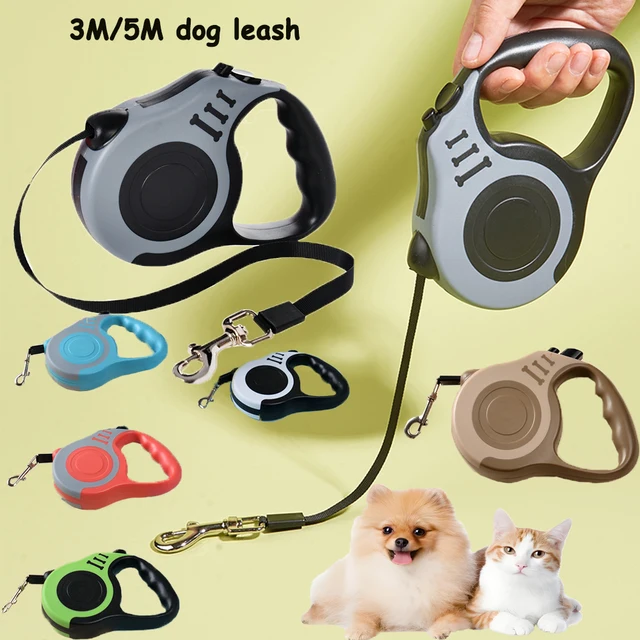 3M/5Metre Dog Leash Walking Automatic Pet Collar ABS Case Nylon Rope Dog Harness Dog footprint Puppy Dog Footprints Keychain 2