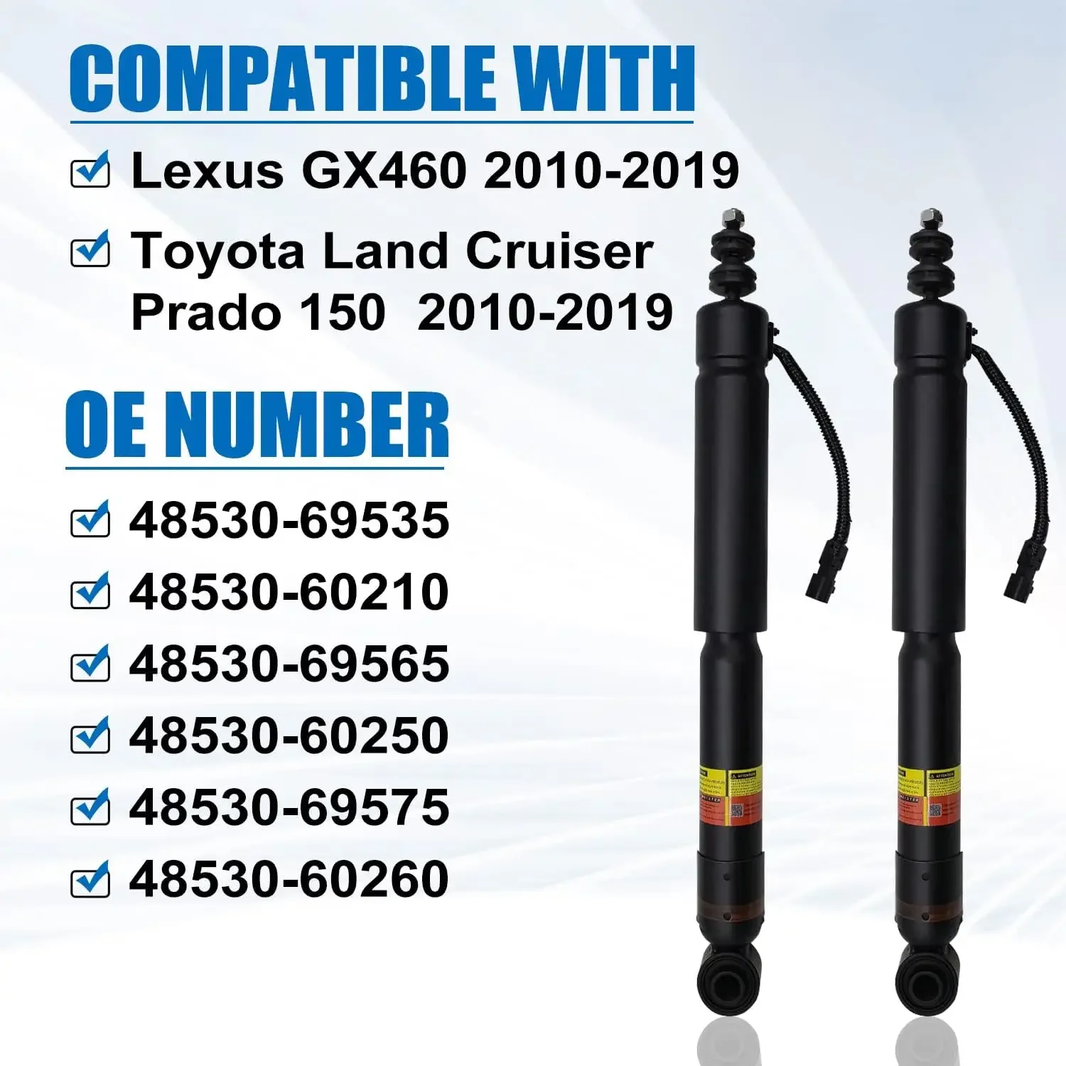 48530-69535 Pair Rear Shock Absorber for Toyota Land Cruiser