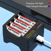 2024 New AA 1.5V 16800MWh Rechargeable Lithium ion Battery for Remote Control Mouse Fan Electric Toys+Charger 4