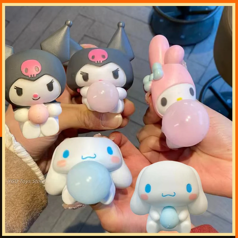MINISO 산리오 감압 장난감, 애니메이션 쿠로미 슬로우 리바운드 장난감, 카와이 시나모롤 핀칭 음악, 창의적인 스퀴즈 버블, 아이 선물