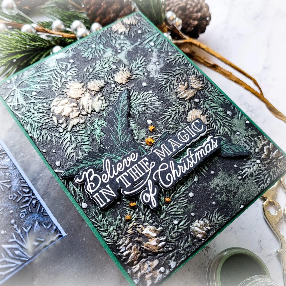 3D Embossing Folder Tree Pine Nut Flower Foliage Spidernet Mixed Design for DIY Adding Texture Paper Card Craft Making