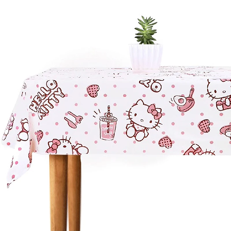 

Скатерть с принтом Hello Kitty Sanrio, водонепроницаемая маслостойкая, для вечеринок, пикников, походов, милый обеденный стол, домашний декор