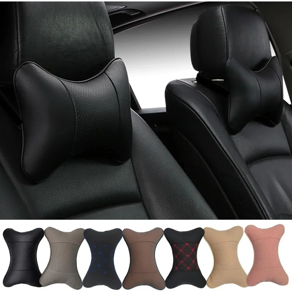 고급 가죽 자동차 목베개, 통기성 헤드레스트, 자동차 액세서리, BMW M M3 M5 M6 X3 E46 E90 F30 G20 E36 E34 X6 G20 G30용