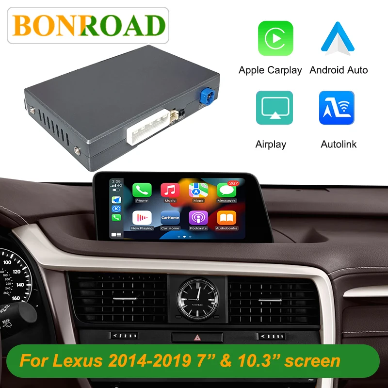 Moduł Bonroad Wireless CarPlay Android Auto do Lexusa NX RX IS ES GS RC CT LS LX LC UX GX 2014-2019 Mirror Link Airplay Decoder
