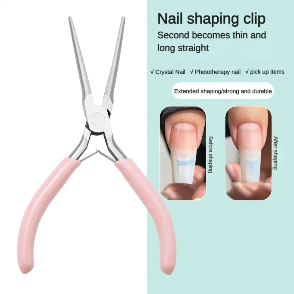 

Stainless Steel Acrylic Nails Pincher Multi-Function Quick Building Extension Tips Clips Shaping Tweezers Nail Art