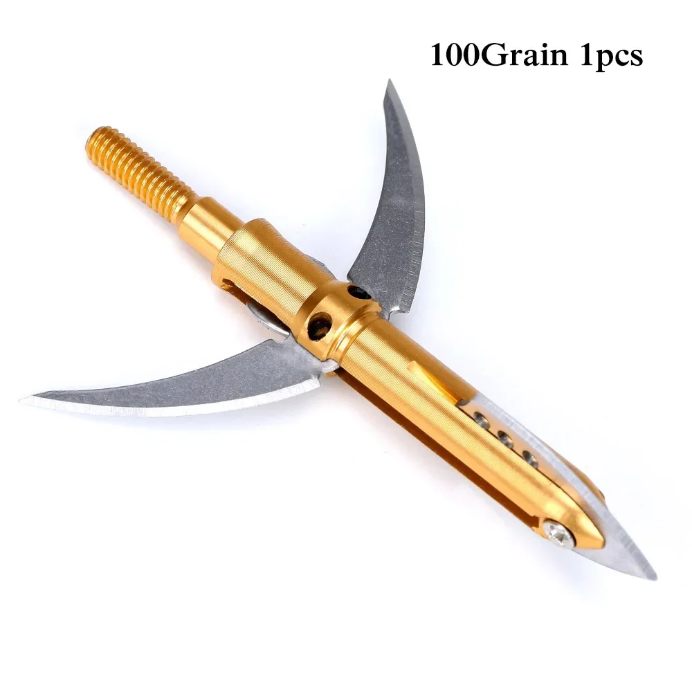 Broadheads 100gn-125gn Arrows Tips Arrow Heads for Archery Hunting Apply To Compound Bow Crossbows and Recoil Arrow 3pcs archery arrowhead