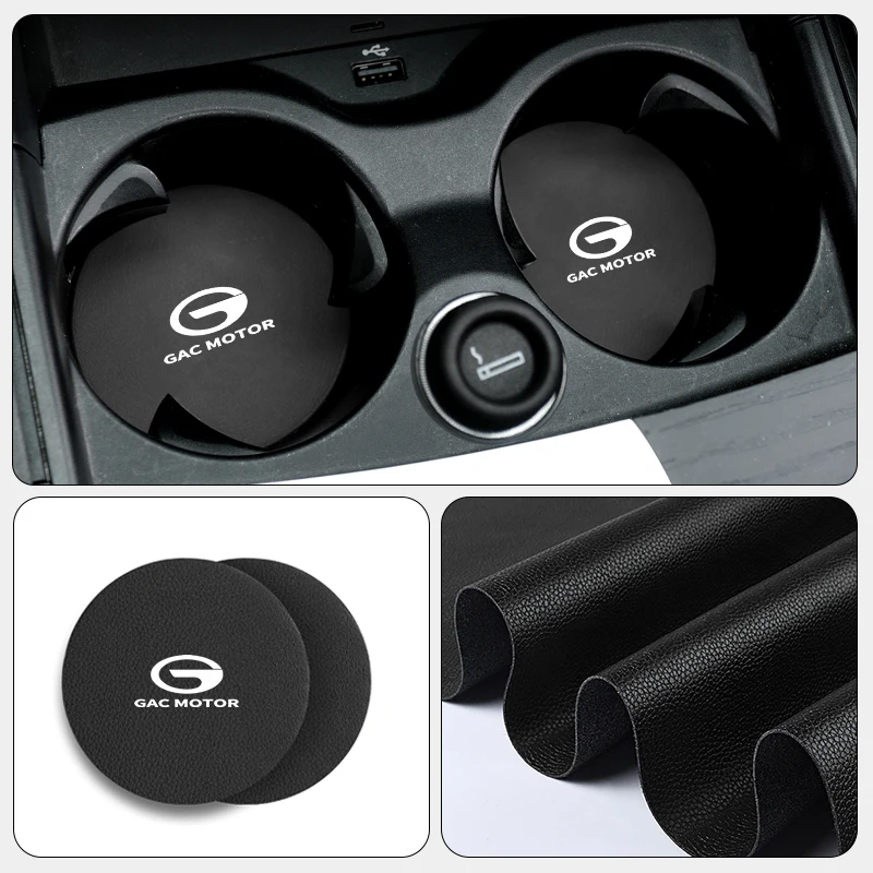 2PCS Car Coaster Anti-slip Water Cup Holder Pad For Trumpchi GAC GS8 GS5 GS3 GS4 Emzoom Waterproof Mats