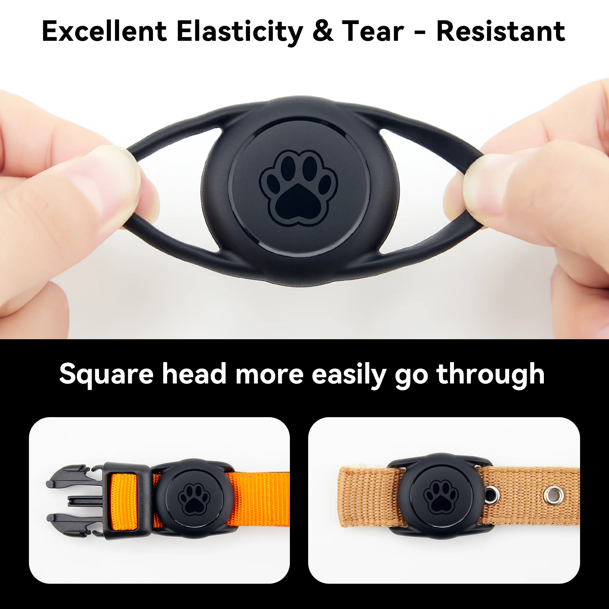 2pack Airtag Dog Collar Holder Waterproof Silicone for Apple AirTags Case Durable&Lightweight Air Tag Case for Pet Cat Collar