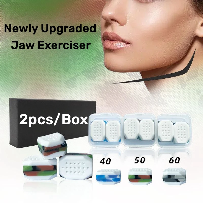 Jaw Exerciser 2pcs Redefine Jaw Trainer Double Chin Facial Chew Bite Muscle Anti-stress Face Fitness