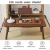 Foldable Bamboo Small Folding Coffee Table Bedside Computer Desk No Assembly Required Suitable, Café Tables 5