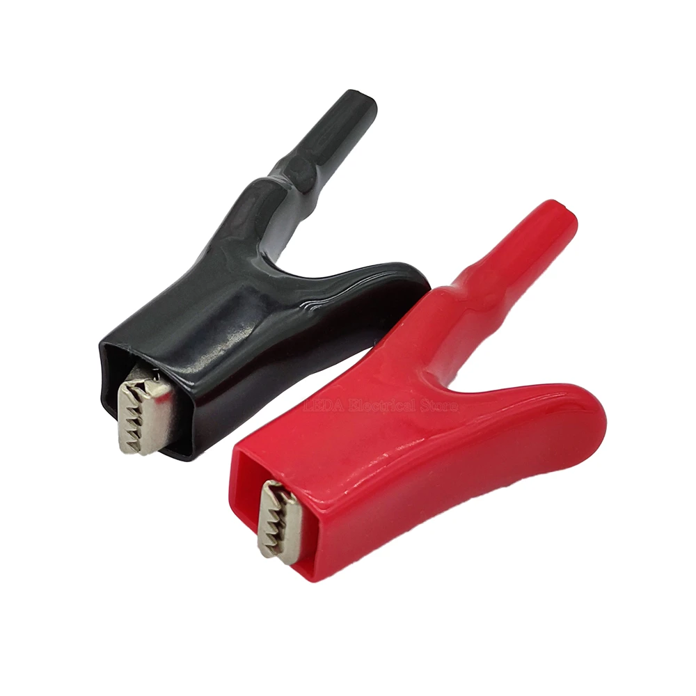 

2PCS 50A Thumb Crocodile Clips Electrical Test Leads Alligator Double-Ended Jumper Wire Connector Plug