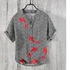 Spring and summer men's and women's shirts independent station casual fish pattern Hawaiian style printed shirts men's tops 5