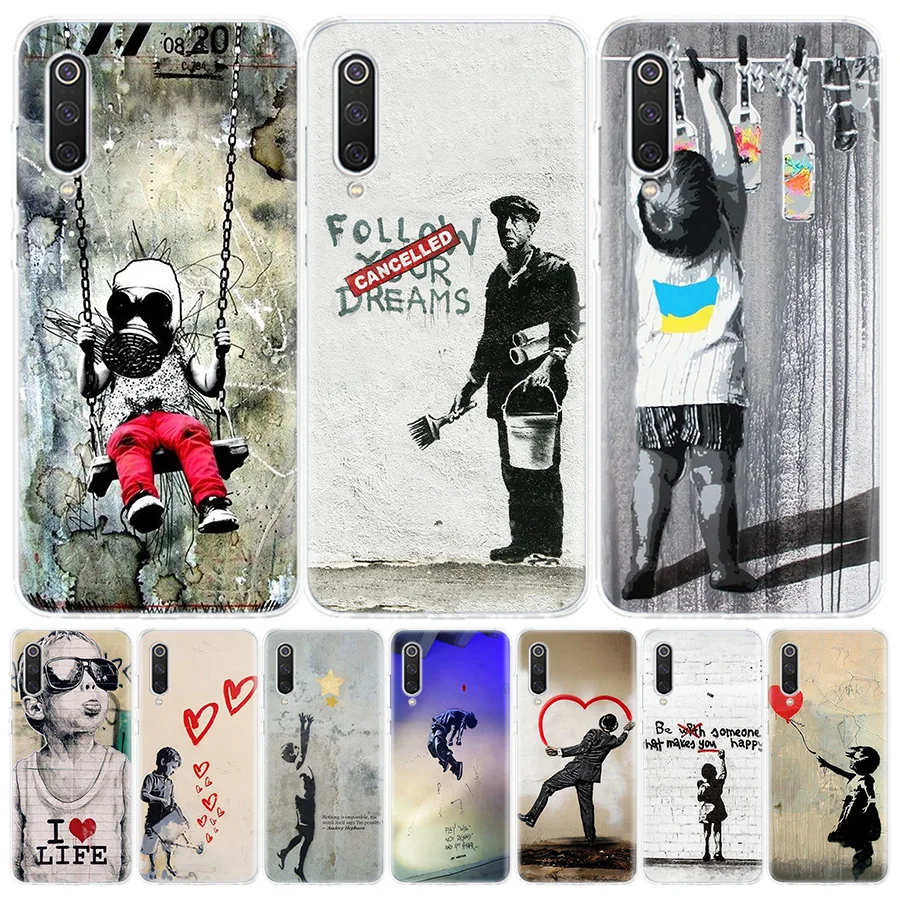 Custodia Per Telefono Street Art Banksy Graffiti Per Xiaomi Redmi Note 12 10 10S 11 11S 11T 9 9S 8 8T 7 9T 11E Pro 5G 7 Plus Fashion Cover