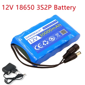 Nuovo pacco batteria al litio 12V 30000mAh 18650 3S2P di grande capacità con BMS integrato da 30Ah, adatto per piccole apparecchiature elettroniche.