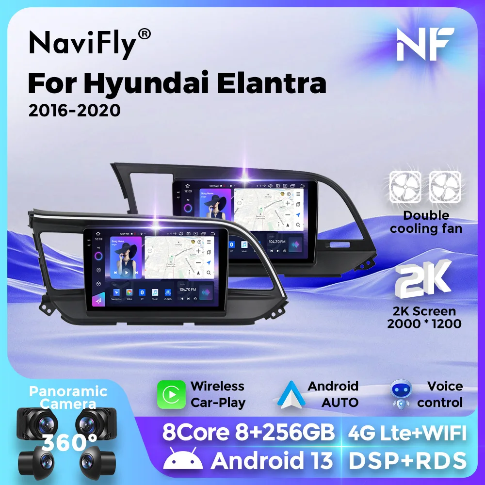8G-256G-NEW-Android-Auto-Wireless-Carplay-For-Hyundai-Elantra-6-2016 ...