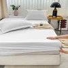 1Pc Fitted Bed Sheet With Elastic Band Solid Color Anti-slip Adjustable Mattress Cover for Single Double King Queen Bed 2