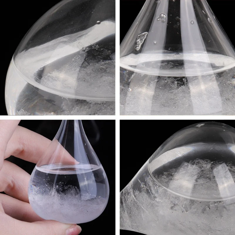 Baromètre en cristal transparent avec bouteille en verre