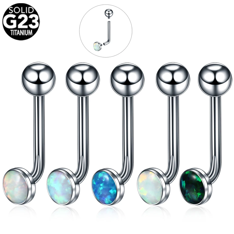Titanium Christina Vertical Hood Piercings Flower Lip Rings Opal Sexy Vagina Genital Piercing VCH Eyebrow Piercings Jewelry 1PC piercing jewelry body piercing earrings ear piercing jewelry body piercing jewelry body jewelry