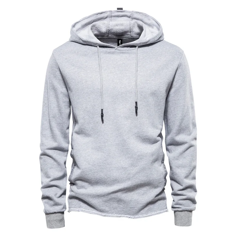 

Men's Spring and Autumn Top Hooded Solid Color Sweatshirt Men's Loose Casual Sports Cotton Top Men's Streetwear