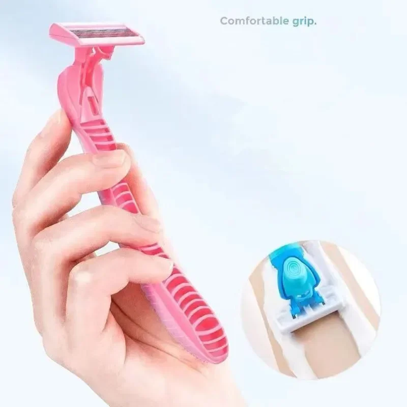 여성용 면도기 6중날 다리털 겨드랑이 면도칼 6중날 면도기 해외 직구 수동 면도..