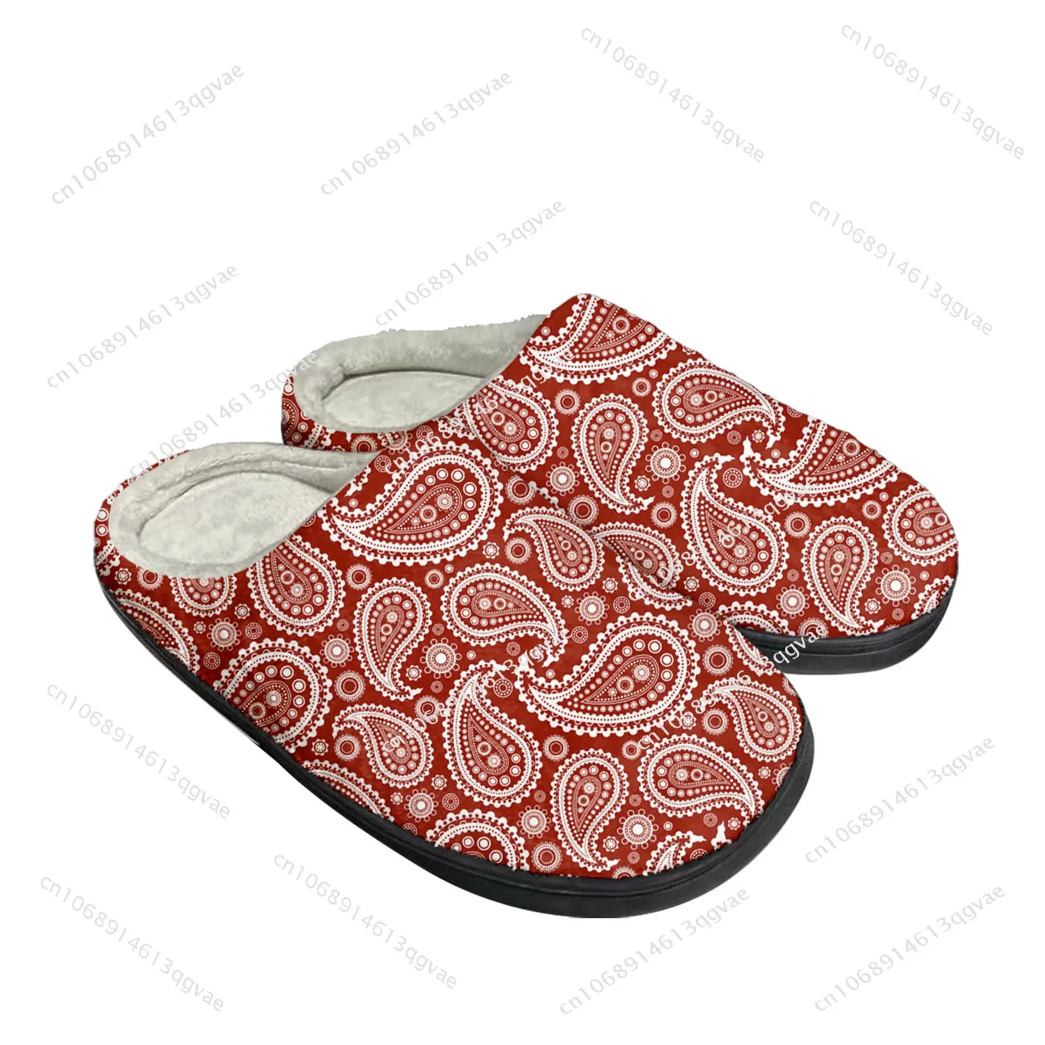 Paisley Print Gifts Home Cotton Slippers High Quality Mens Womens Plush Bedroom Casual Keep Warm Shoe Customized Thermal Slipper