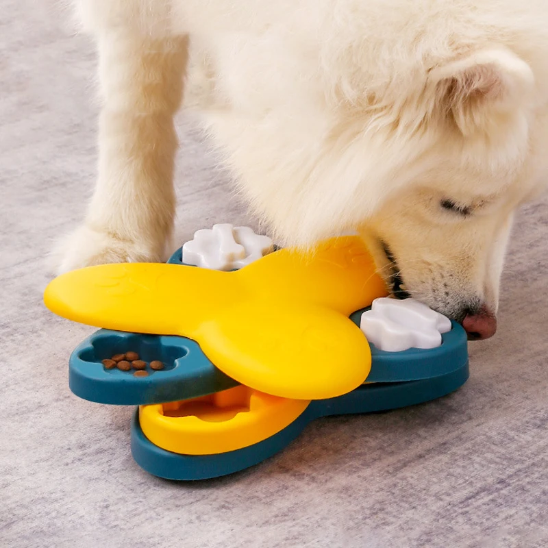 

Dog Puzzle Toys Turntable Slow Feeder Educational Toy Bone Interactive Eating Bowl Food Bowl Slowly Pet Cat Dogs Training Game