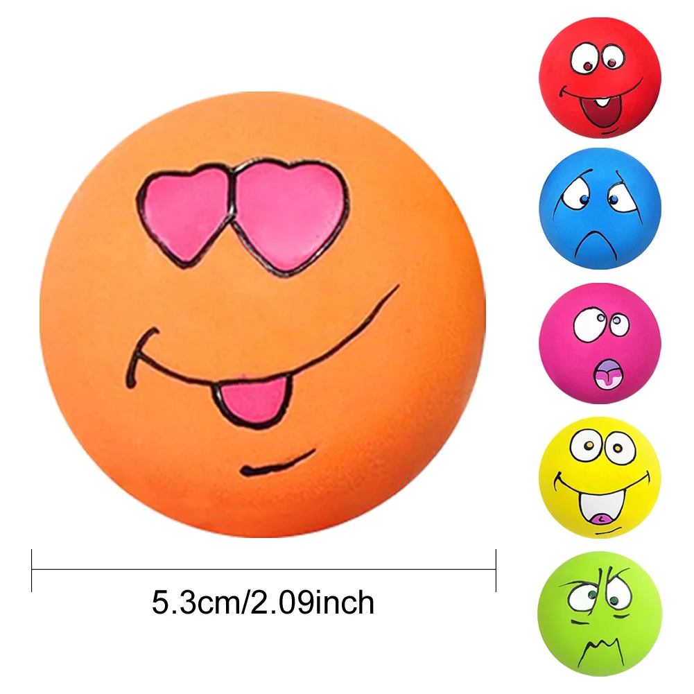 6pc Latex Dog Squeaky Toys Soft Smiley Face Dog Toys Chewing Squeaky Toy Fetch Play Balls for Puppy Small Pets Dog Accessories 6