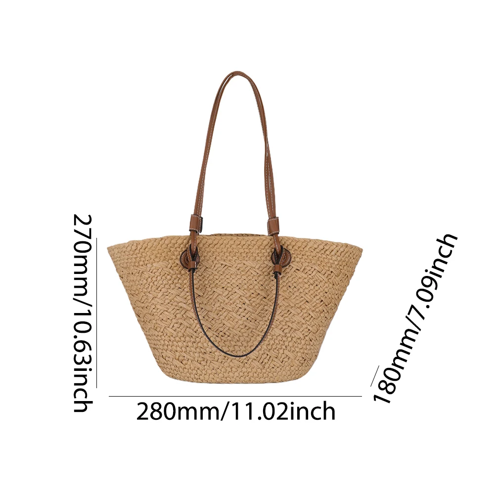 Woven Paper Rope Tote Bag for Women Summer Beach Outdoor