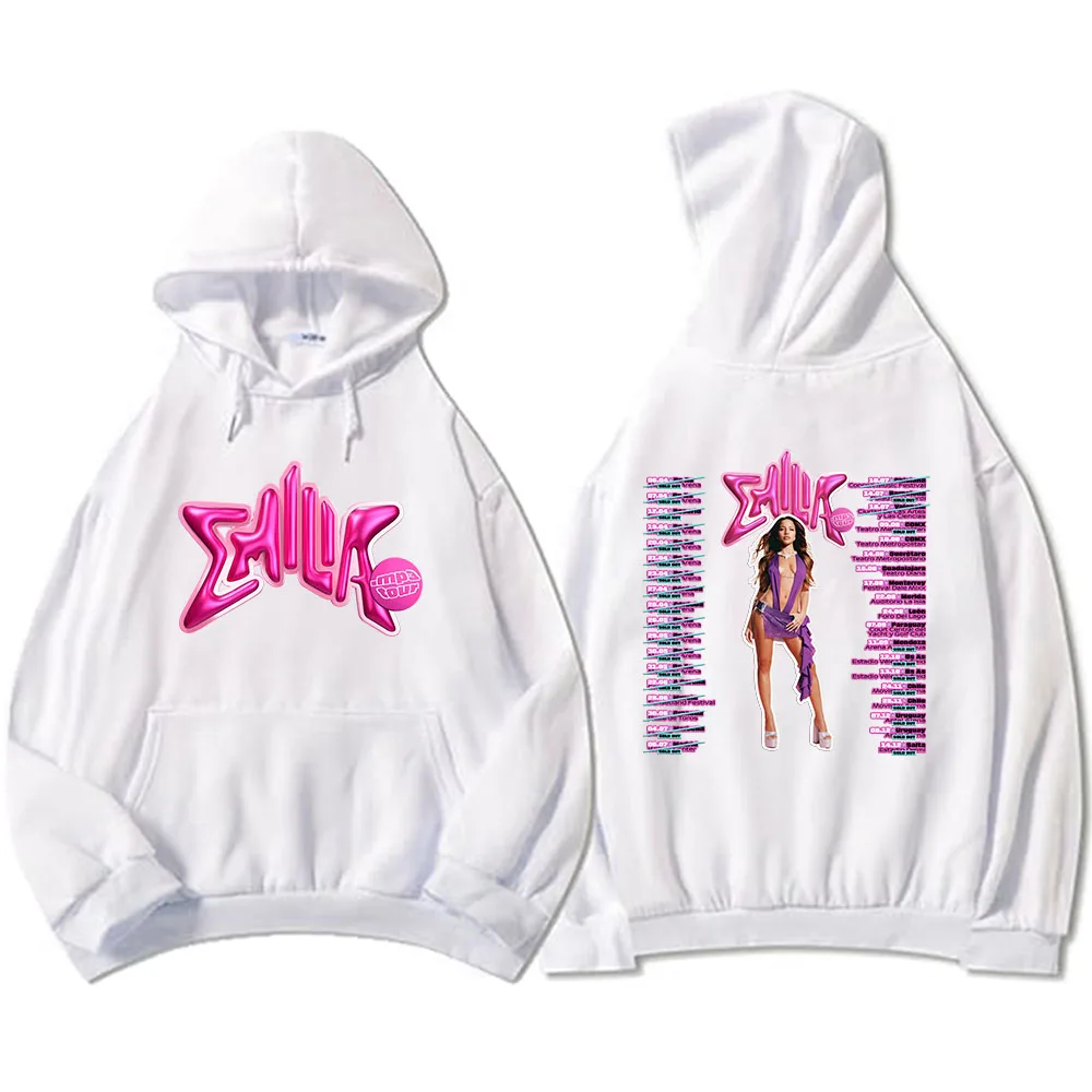 Emilia Mernes MP3 Hoodies Winter Long Sleeve Hooded Pullovers Men Clothes Fleece Pocket Singer Graphic Sweatshirts Print Hoody 2