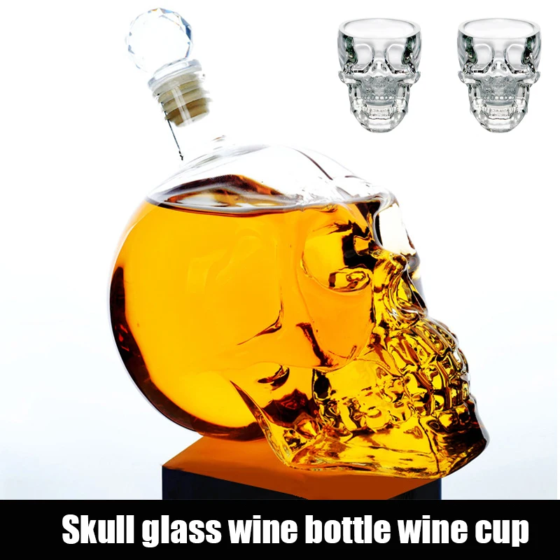 1000ML Skull Glass Whisky Vodka Wine Crystal Bottle Spirits Cups Drinking Cups crystal glass cup drinking glasses set
