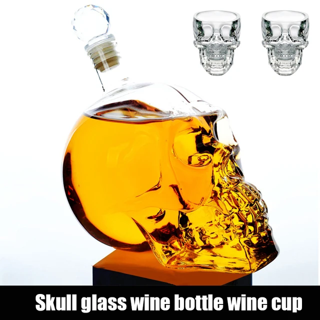 Discover the Elegance of the 1000ML High-end Creative Skull Glass Whisky Vodka Wine Crystal Bottle Spirits Cups