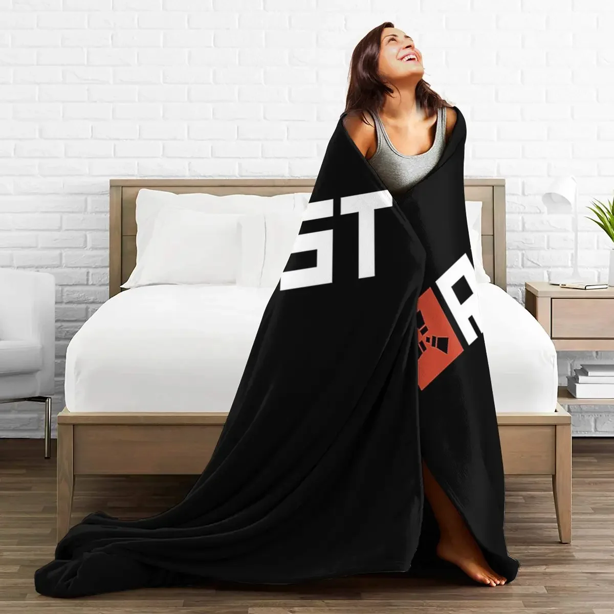 Rust Game Logo Blanket Soft Warm Flannel Throw Blanket Cover for Bed Living room Picnic Travel Home Couch 6