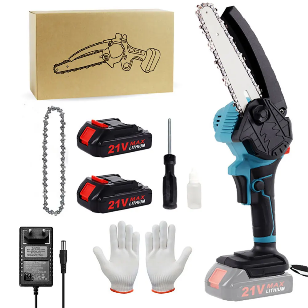 

4/6 Inch Cordless Electric Chain Saw Home Handheld Electric Saw Cordless Logging Orchard Electric Pruner For Makita 21V Battery