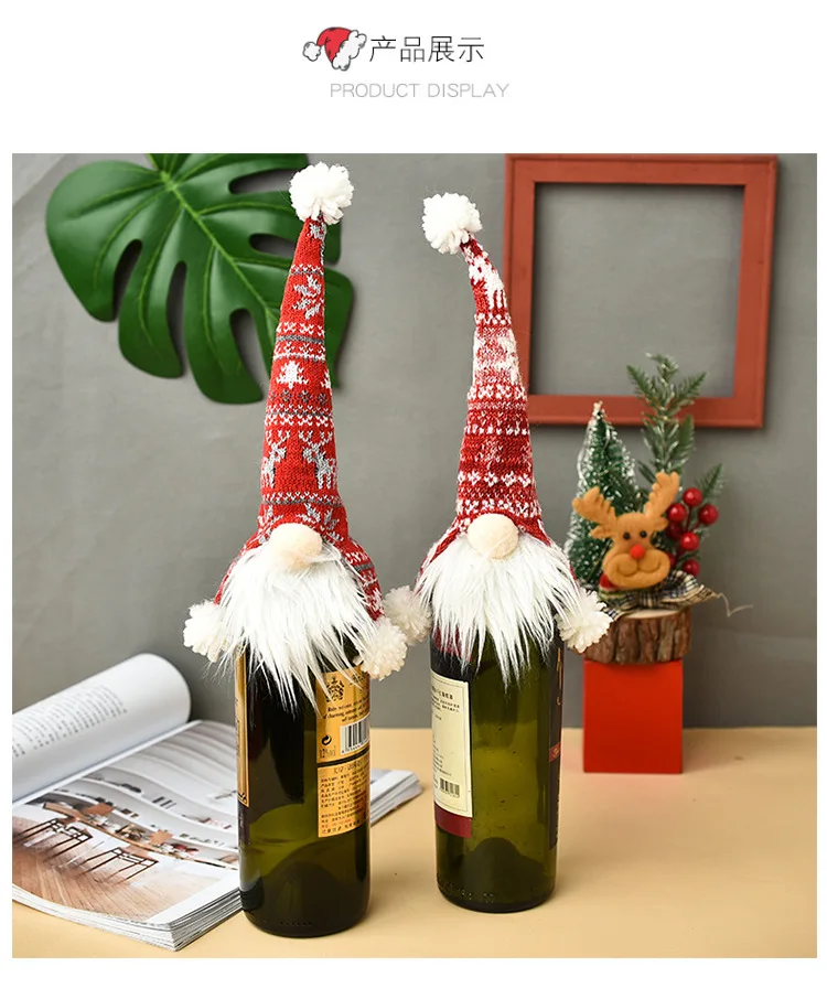 Description Picture 5 of itemFaceless Christmas Decoration Supplies, Old Man Wine Bottle Cover, Doll Wine Cap, New, 2023