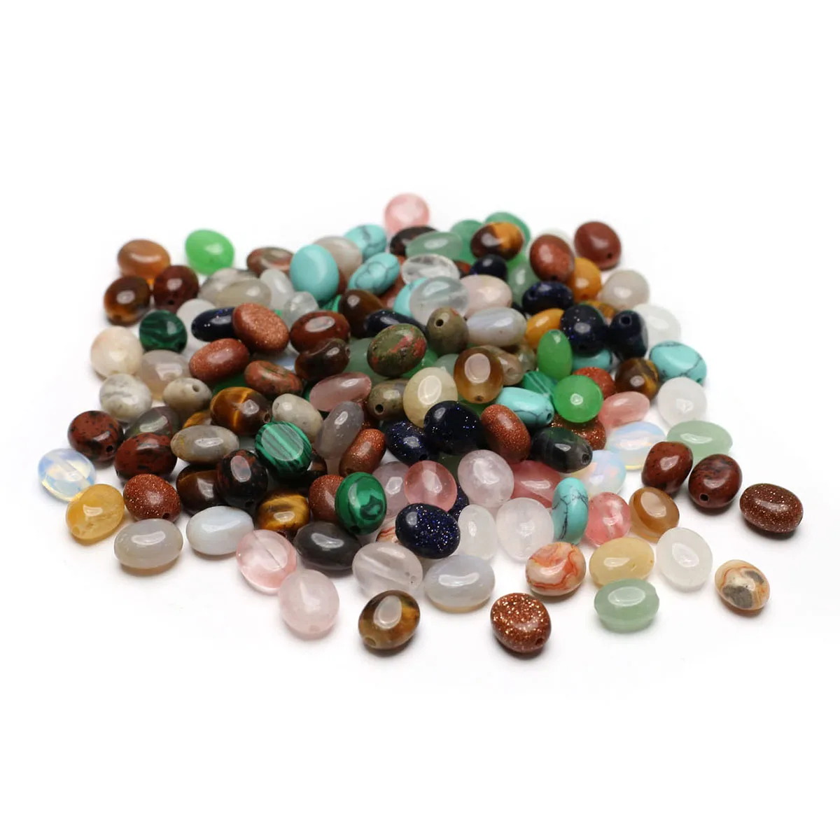 

10pcs Natural Stone Beads Red Agates Rose Quartz Loose Spacer Bead for Jewelry Making Diy Necklace Bracelet Accessories