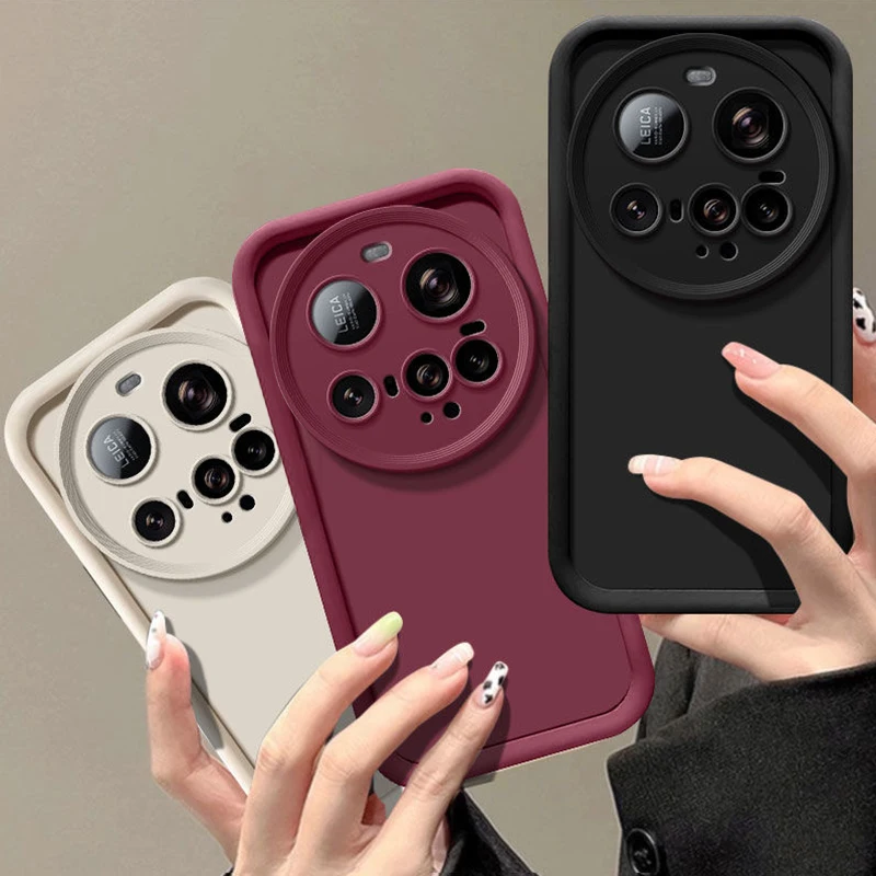 Luxury Solid Color Shockproof Phone Case with Camera Protection and Soft Cover