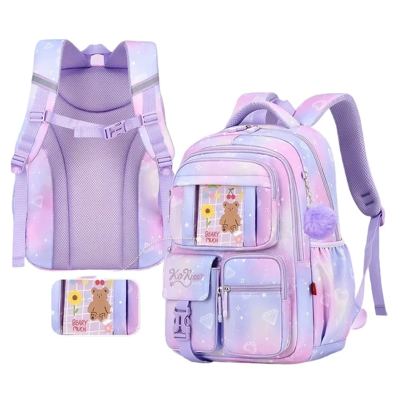 Primary School Bag New Pink Princess Children's Backpack Girls Lightweight Large Capacity Spine Protective Backpack for Students