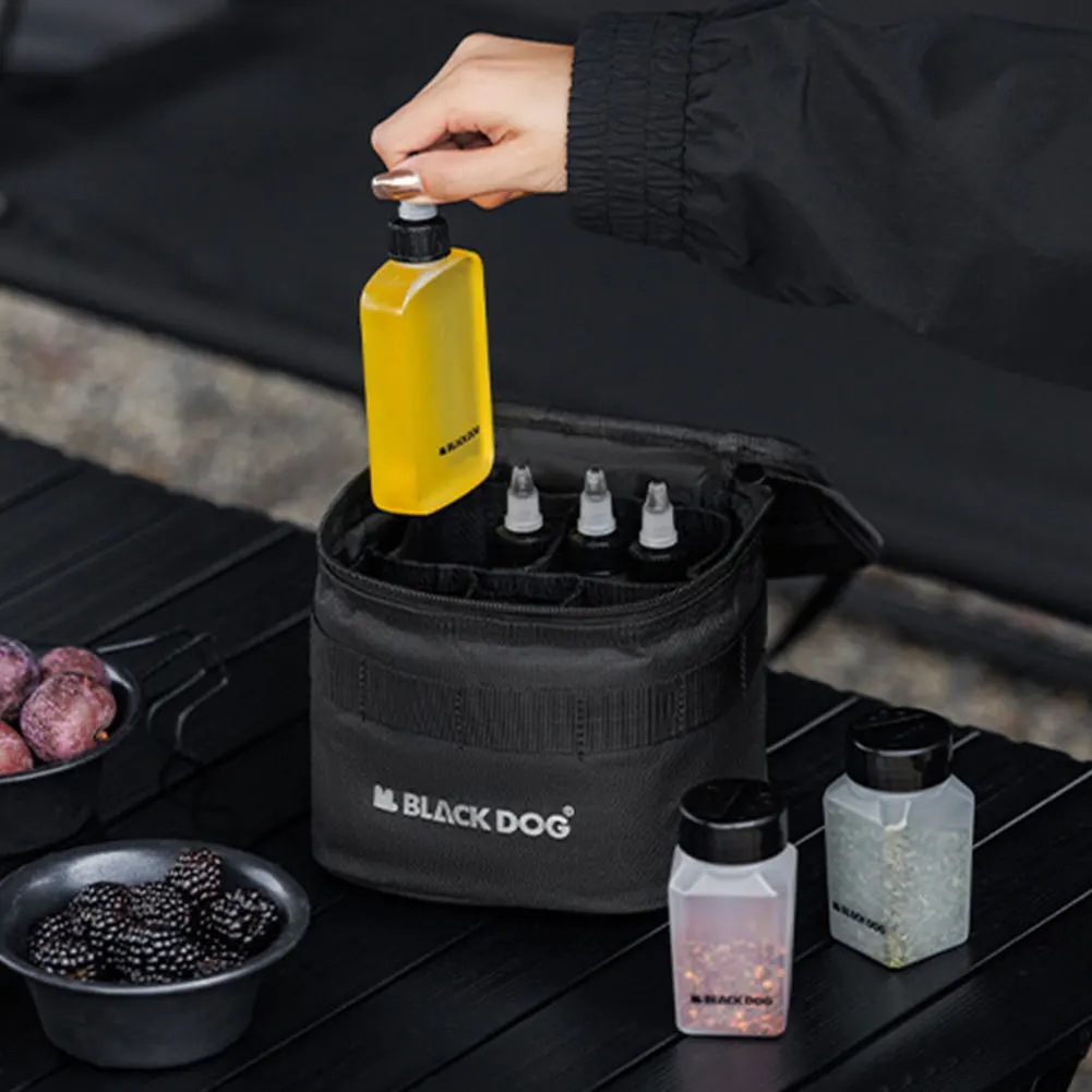 Blackdog Outdoor BBQ Seasoning Storage Bag Condiment Bottle Set Camping Picnic Camping Spice Container Barbecue Seasoning Bottle