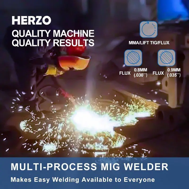 HERZO ARC Digital IGBT Stick MMA Welder Hot Start Portable Welding Machine with AC Motor 220V Voltage New MIG Welders