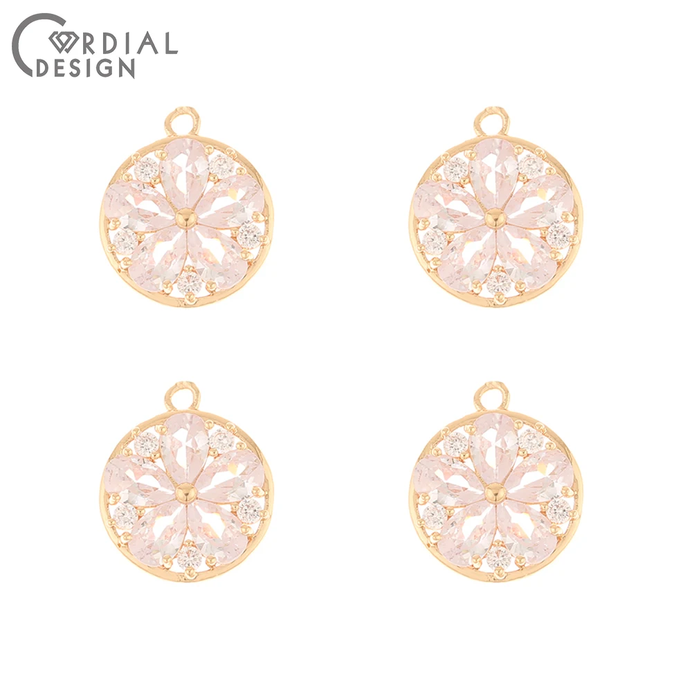 Cordial Design 50Pcs 14*17MM CZ Charms/DIY Earrings Making/Jewelry Accessories/Hand Made/Jewelry Findings & Components/Pendant - cordial