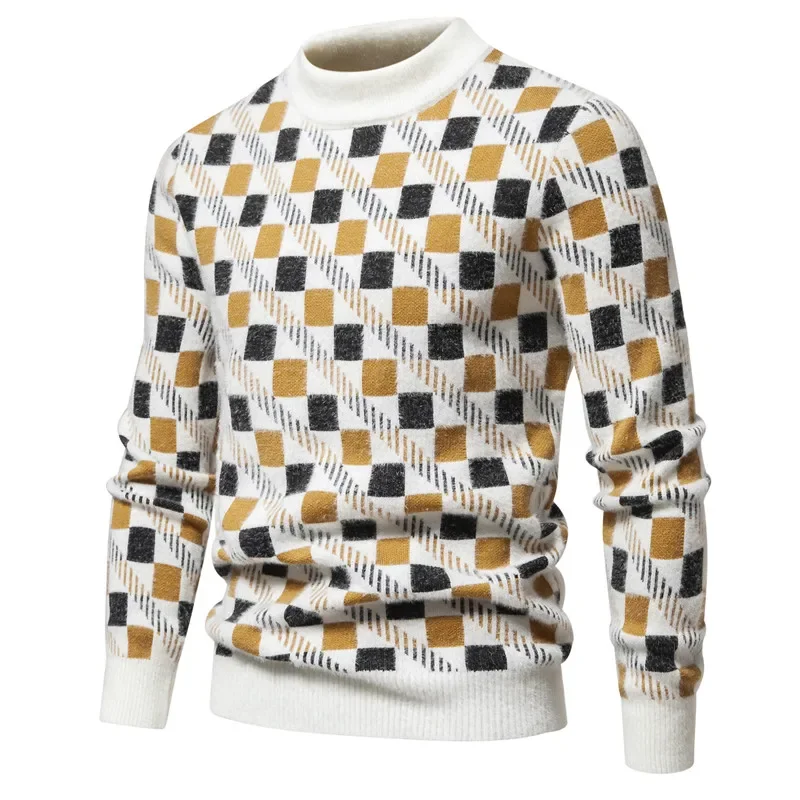 Trend Men's  New Imitation Mink Sweater Soft and Comfortable  Fashion Warm Knit Sweater Man Clothes 3