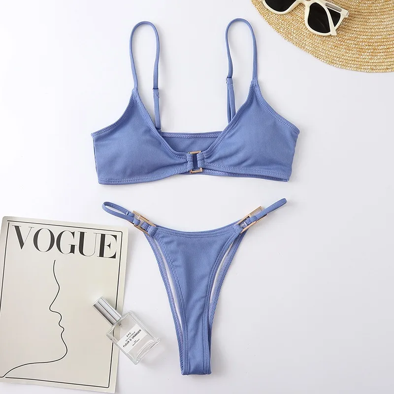 2024 Sexy Women's Bikini Swimsuits Shoulder High Waist Swimsuit Bathing Suit