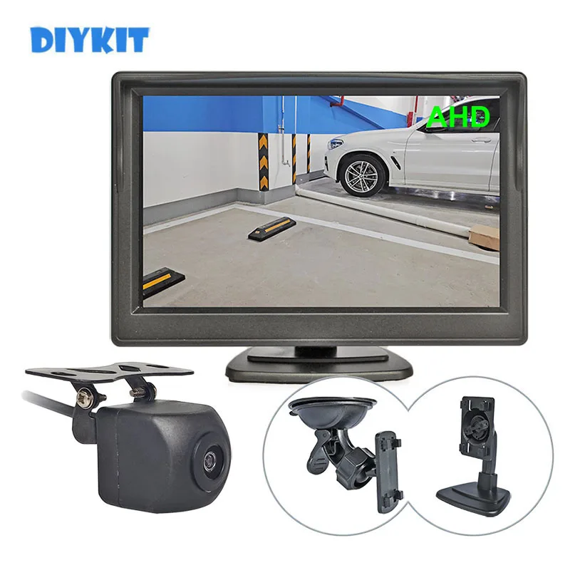 

DIYKIT 1024*600 5inch AHD EWV Car Monitor IP68 Backup HD Rear View Car Camera for MPV SUV Horse Lorry