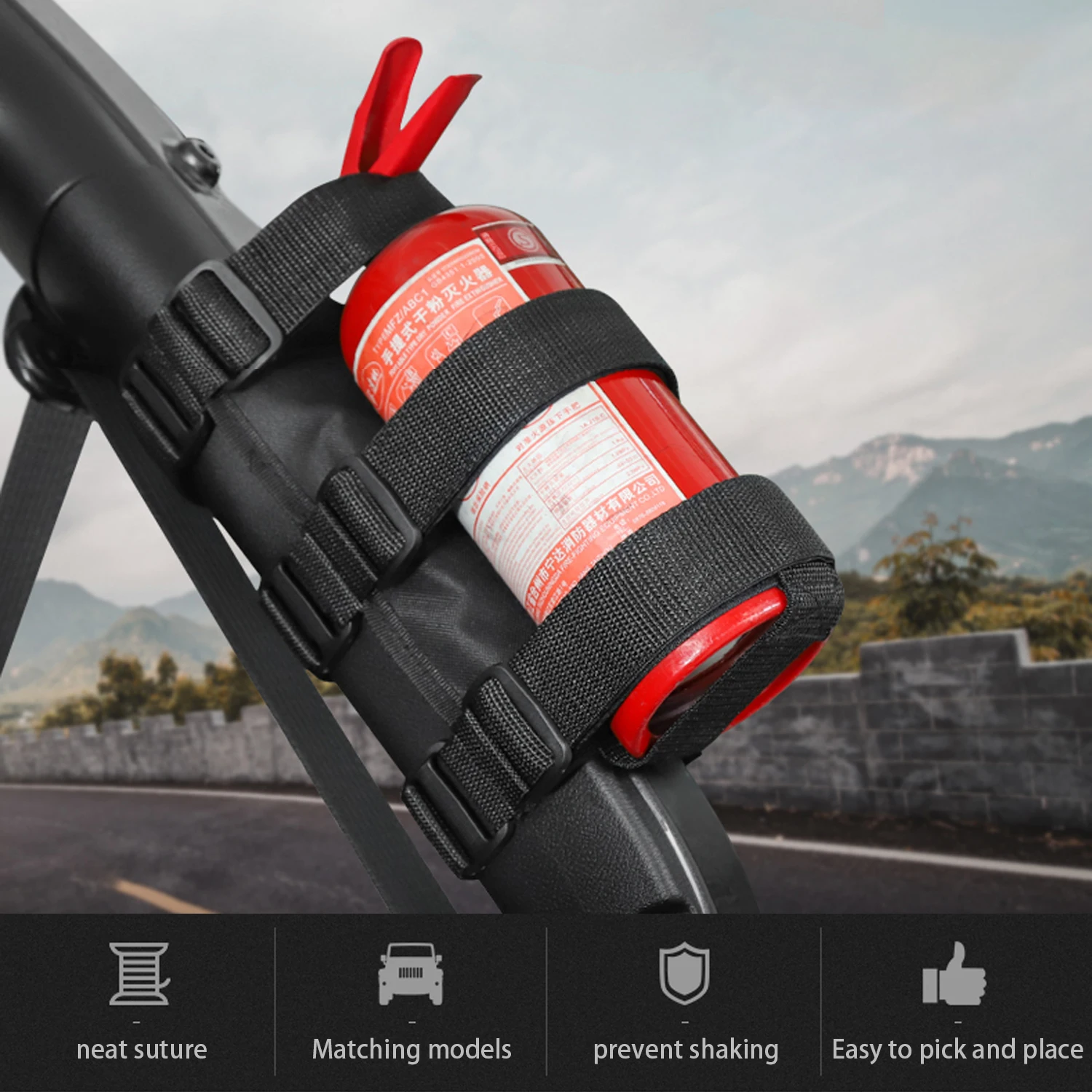 Car Roll Bar Fire Extinguisher Holder Fire Extinguisher Mount Strap for Jeep Wrangler TJ JK JL 97-18 Car Accessories fire extinguisher holder