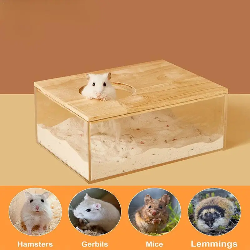 

1pc Hamster Bathroom House Sandbox Transparent Urine Sand Basin Chinchilla Sand Bath Container Small Animals Toilet for Balcony