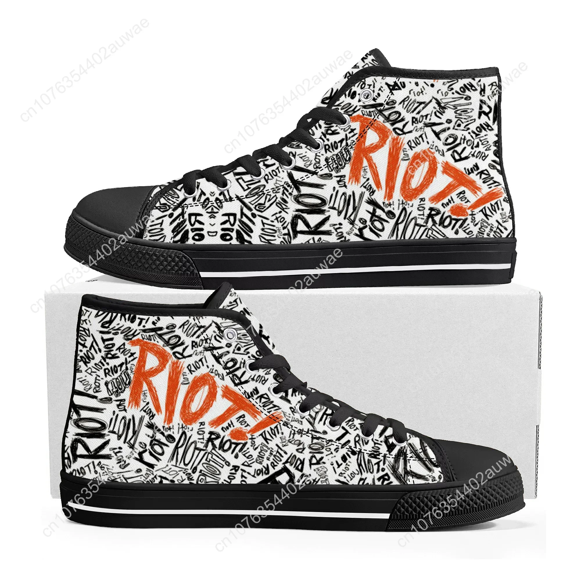 Paramore Rock Band Pop High Top High Quality Sneakers Men Women Teenager Canvas Sneaker Casual Couple Shoes Custom Shoe Black