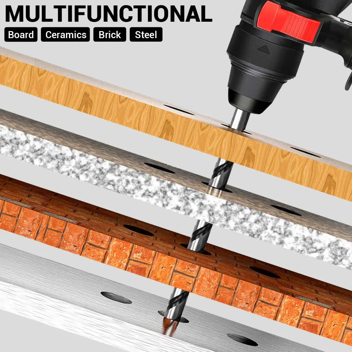 Drillpro 26MM Brushless Electric Hammer Drill Electric Impact Drill Multi-function Cordless Rotary Tool For Makita 18V Battery 5