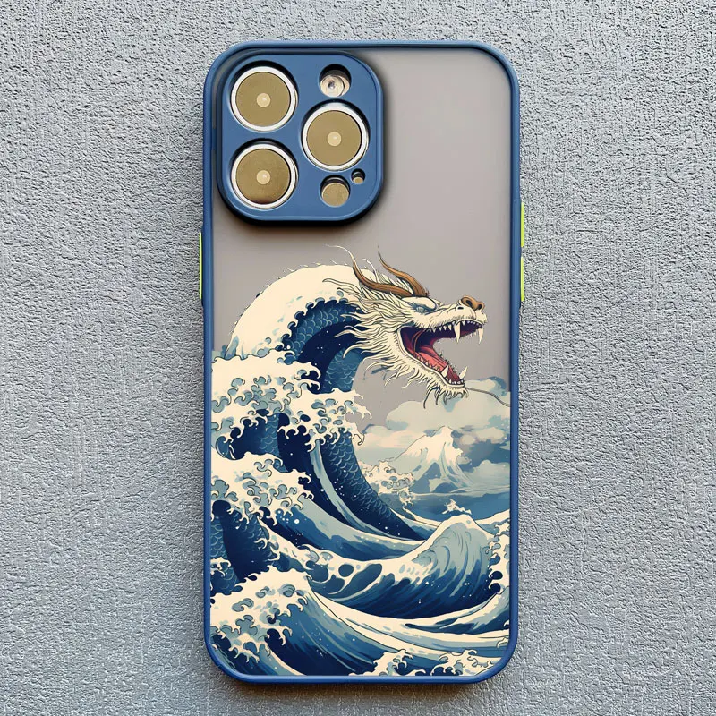 Luxury Fashion East Dragon Sea Wave INS Phone Case Cover