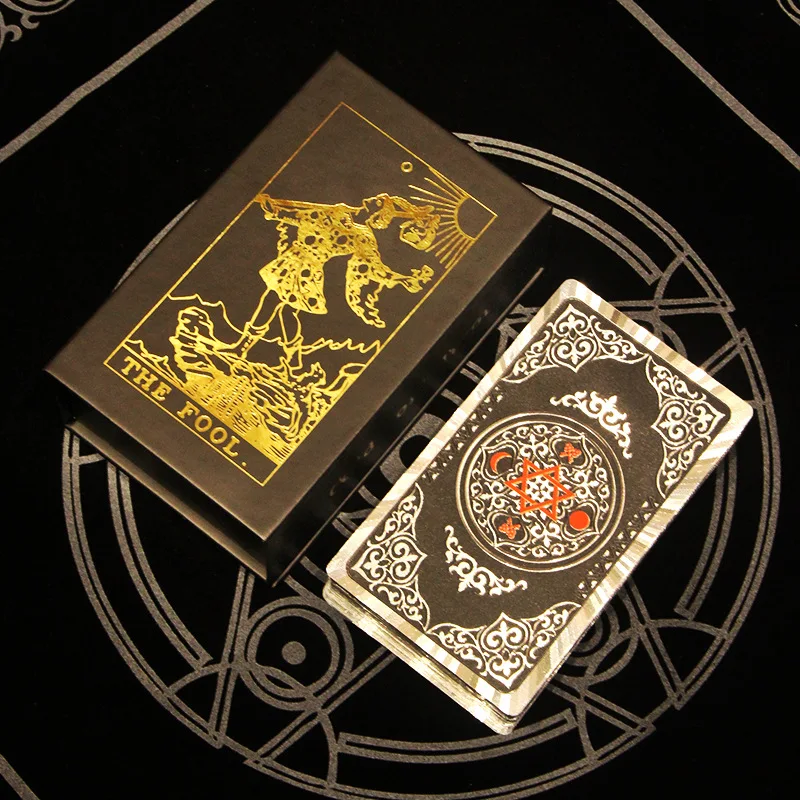 

Gold Foil Tarot Glass Gold Tarot Gilt Plastic PVC Waterproof Board Games Party Game